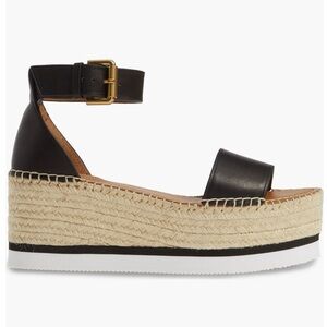 Black Espadrille Wedge Sandals